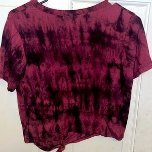 I am selling a Black and maroon tie dye shirt